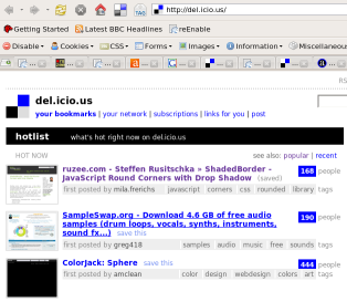 del.icio.us hotlist